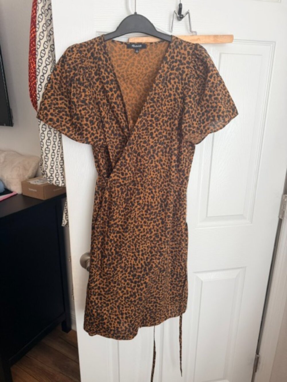 Madewell Flutter sleeve wrap mini dress / med/ - Picture 4 of 7